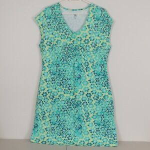 Title Nine Dress Women's XL Green Geometric Floral Diamalete Athletic Zip Pocket